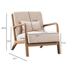 Ebello - Hertford Fauteuil d’appoint 26 po bois massif milieu de siècle avec coussin extra, beige-Couleur : Blanc