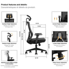 Kopplen - Chaise De Bureau Avec Appui-tête Et Accoudoirs - Noir-Hauteur optimale et stabilité supérieure