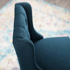Modway - Baronet Bouton à touffe Tissu rembourré Tabouret de comptoir - Azure-Rembourrage en mousse dense