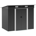 Outsunny - Abri de jardin avec portes verrouillables, noir-Les portes doubles avec serrures renforcent la sécurité 