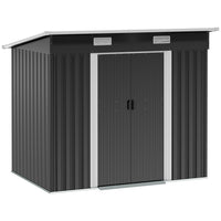 Outsunny - Abri de jardin avec portes verrouillables, noir-Les portes doubles avec serrures renforcent la sécurité 