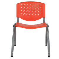 Flash Furniture - Chaise empilable de la série HERCULES, en plastique orange pour supporter jusqu'à 880 lb. avec cadre en titane-Chaise empilable multi-usages