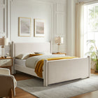 Modway - Rael Performance Velvet Lit de plateforme complet, Alabaste-Système de soutien en lattes de bois