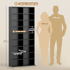 HOMCOM - Armoire multimédia double, étagère à DVD à 9 niveaux avec 18 compartiments - noir-Charge maximale 66 lb (30 kg), facile à assembler 