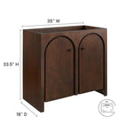 Modway - Appia 36" Armoire de toilette de salle de bain (lavabo non inclus) - Noyer-Découpe de plomberie