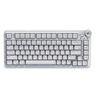 Cybeart - Nighthawk 75 Clavier De Jeu Sans Fil Tri-Mode Rgb Tkl - Blanc-Clavier à 75 % avec connectivité triple (Bluetooth 5.1 / sans fil 2,4 GHz et USB), 81 touches et une molette de volume dédiée, conçu pour une utilisation efficace et un contrôle multimédia rapide. Cadre en ABS de haute qualité pour une robustesse, une stabilité, une légèreté et une esthétique élégante