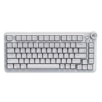 Cybeart - Nighthawk 75 Clavier De Jeu Sans Fil Tri-Mode Rgb Tkl - Blanc-Clavier à 75 % avec connectivité triple (Bluetooth 5.1 / sans fil 2,4 GHz et USB), 81 touches et une molette de volume dédiée, conçu pour une utilisation efficace et un contrôle multimédia rapide. Cadre en ABS de haute qualité pour une robustesse, une stabilité, une légèreté et une esthétique élégante