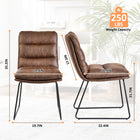 Chaises de salle de réunion rembourrées Homy Casa - - Lot de 2, simili-cuir suédé brun vieilli-9