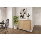 Nexera - Console de rangement 2 portes Slim, Érable doré-5