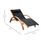 Outsunny - Chaise longue d’extérieur - bain de soleil de jardin avec appui-tête - noir-Parasol de terrasse avec un joli design de bordure — pour la protection contre le soleil