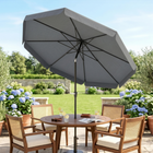 Outsunny - Parasol de terrasse avec inclinaison et manivelle pour terrasse - 8,5 pi - gris foncé-Manivelle pour ouvrir et fermer rapidement le auvent