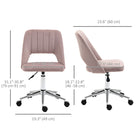 Vinsetto - Chaise de bureau pivotante sans accoudoirs - rose-Design de dossier ajouré favorisant la circulation de l’air