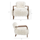 Modway - Zinnia Fausse fourrure Chaise d’accent - Blanc-Amorti en mousse dense
