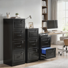 HOMCOM - Armoire de classement verticale à 4 tiroirs avec serrure - noir-Les serrures indépendantes sécurisent séparément les documents personnels et professionnels 
