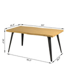 Homy Casa -  Bureau 63 po à Bordure Vives - Naturel-Surface lisse, facile à nettoyer pour un entretien sans effort