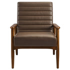 Modway - Jensen Cuir végane Chaise d’accent - Brun noyer-7