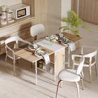 HOMCOM - Table à manger pliante à abattant 67 po avec étagères de rangement pour 4 personnes - chêne-Cette table peut être utilisée comme table d’appoint ou console lorsqu’elle n’est pas utilisée