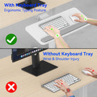 ShoppingAll - Plateau à clavier réglable sous le bureau avec tiroir coulissant de 25 po L x 9,8 po P - Blanc-Repos-poignets rembourré : Le coussinet intégré offre un bon soutien du poignet pour un confort accru