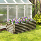 Outsunny - jardinière surélevée galvanisée - effet bois clair-Fond ouvert favorisant la croissance naturelle des racines et un drainage efficace de l'eau
