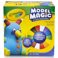 Crayola - Pack de variétés Model Magic - 9 couleurs - 0,5 oz. - Paquet de 14-Comprend 14 packs Model Magic, comprenant 2 packs de chaque blanc, bleu, vert, jaune et rouge, plus 1 pack de chaque noir, marron, orange et violet.