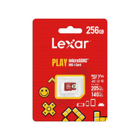 Lexar - PLAY Speed Pump carte mémoire MicroSDXC - 256Go - Rouge-Vitesses de transfert rapides pour un temps de chargement rapide jusqu'à 205 Mo/s