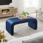 Modway - Koda Performance Velvet Ottoman de la cascade - Noir Bleu Nuit-Socle métallique