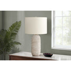 Monarch Specialties - Luminaire - 28 po H Lampe De Table - Résine Crème - Abat-Jour Ivoire / Crème - Transitionnel-L'interrupteur rotatif 3 voies facile à utiliser peut soutenir une seule ampoule (non incluse) avec une puissance maximale de 100W/120V, ce qui offre une flexibilité pour ajuster l'ambiance lumineuse pour éclairer ou assombrir instantanément la pièce