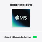 Apple - MacBook Air 13 po - M5 - 10 coeurs - 1 To SSD - Mémoire unifiée 24 Go - Argent-Écran 13,6 po Éclatant - L’écran Liquid Retina prend en charge 1 milliard de couleurs. Les photos et vidéos prennent vie grâce à un contraste riche et des détails précis, tandis que le texte est d’une netteté impeccable