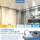 Impotek - Luminaire encastré au plafond DEL 6 po 12W 5CCT gradable – Paquet de 12-Kit d’installation pratique - Votre expérience d’installation sans tracas est notre priorité. Chaque lumière est livrée avec des connecteurs de câbles, des protecteurs de câbles et un gabarit de découpe, simplifiant le processus d’installation et le rendant simple et convivial