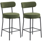 HOMCOM - Tabourets de bar modernes hauteur comptoir 27 po - vert - paquet de 2-Livré par lot de deux pour créer un look propre et coordonné 
