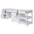 Winsome Wood Delta, ensemble de bureau à domicile 3 pièces - blanc-Construit en bois composite au fini blanc