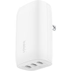 Belkin - Chargeur secteur triple USB-C PD 67 W avec PPS pour ordinateur portable, tablette et smartphone-3 ports USB-C