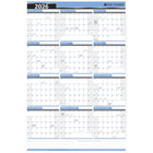 Day-Timer - Planificateur mural flexible effaçable vertical/horizontal 2026 - 23 7/8 po H x 36 po l - bleu - bilingue-12 mois : janvier 2026 à décembre 2026
