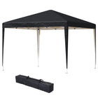 Outsunny - Tente gazébo pliante d'extérieur 10 pi l x 10 pi L - Noir-Auvent en oxford 210D résistant à l'eau, protège contre les rayons UV et réduit la chaleur