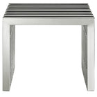 Modway - Gridiron Petit Acier inoxydable Banc - Argent-5