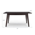 Modway - Oracle Rectangle de 59 po Table à manger, Cappuccino-Style moderne du milieu du siècle