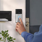 Ring - Sonnette à piles - Nickel satiné-Restez informé - Recevez des alertes en temps réel sur votre téléphone lorsqu'un mouvement est détecté