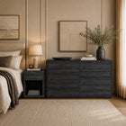Manhattan Comfort - Evelyn 60" Moderne Commode Double à 6 Tiroirs - Gris Charbon-Garantie limitée du fabricant de 30 jours