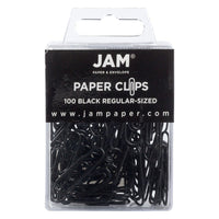 JAM Paper - Trombones standard colourés - 1 pouce - noirs - paquet de 100-Couleur : Noir