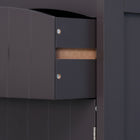 HOMCOM - Armoire haute de salle de bain pour linge avec étagères et tiroir - brun-Le design fin convient aux espaces restreints 