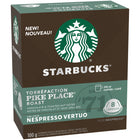 Nespresso - Starbucks Vertuo Torréfaction Pike Place - Paquet de 8-Ce café de torréfaction ambrée d’intensité de niveau 7 est un mélange doux et équilibré de cafés d’Amérique latine aux arômes riches de chocolat et de noisettes grillées