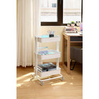 Simply - Chariot Roulant À 3 Niveaux - Blanc-4 roues lisses (2 verrouillables)