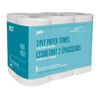 Perk - Essuie-tout - 160 feuilles par rouleau - 6 rouleaux - Blanc-Feuilles à double épaisseur pour une absorption maximale