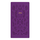 Letts - 2026 Agenda hebdomadaire Woodland - 6-7/8 po x 3-1/8 po - Mauve - Multilingue - Style d’intérieur intemporel avec une semaine sur deux pages