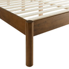 Modway - Olea Bois massif Boucle à touffes de canal Lit plateforme Queen, Noyer plume-Assemblée requise