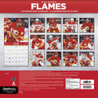 DateWorks - Calendrier Mural 16 Mois 2025 des Flames de Calgary - 12 po x 12 po - Bilingue-Comprend des pages mensuelles de janvier à décembre 2025, ainsi que les 4 derniers mois de 2024.