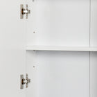 HOMCOM - Armoire à pharmacie murale avec miroir - blanc-Dimensions totales : 18,9 po L x 5,7 po l x 17,7 po H (48 x 14,5 x 45 cm) 