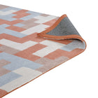 Modway - Andela Mosaïque de blocs imbriqués Tapis de 5 pi l x 8 pi L - Corail multicolore et bleu clair-Résistant aux taches / Facile à nettoyer