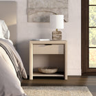 Hudson&Canal - Table de chevet rectangulaire Clara 24 po, aulne blanc-Le socle, le plateau et le tiroir sont fabriqués en MDF robuste avec une finition imitation bois