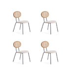Manhattan Comfort - Lot de 4 chaises de salle à manger Jardin 19,09 po style industriel chic, rembourrées, coloris Nature et Avoine-Moderne - Chaise de salle à manger chic en rotin parfaite pour une utilisation dans la salle à manger Lot de 4